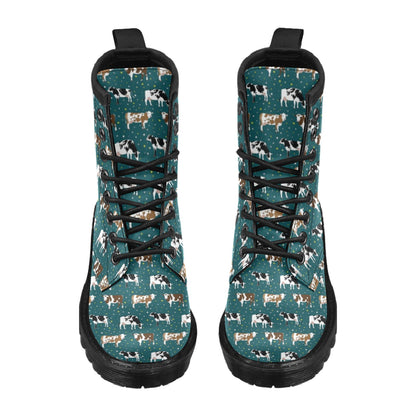 Cattle Print Design LKS404 Women's Boots