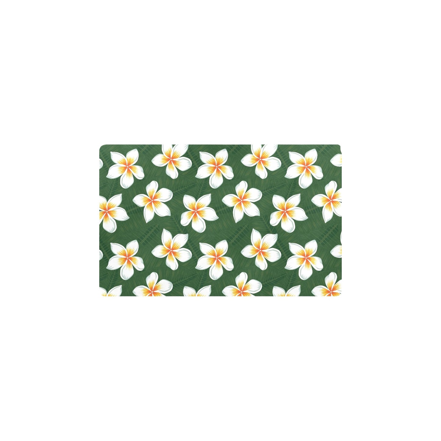 White Plumeria Pattern Print Design PM020 Kitchen Mat