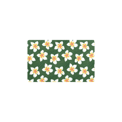 White Plumeria Pattern Print Design PM020 Kitchen Mat