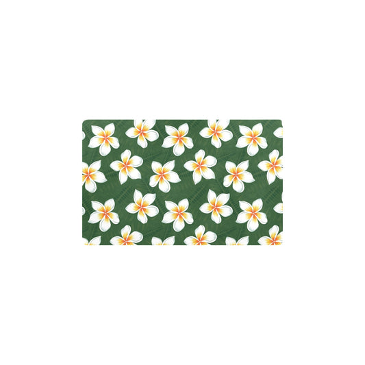 White Plumeria Pattern Print Design PM020 Kitchen Mat