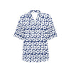 Hibiscus Blue Hawaiian Flower Pattern Women's Hawaiian Shirt