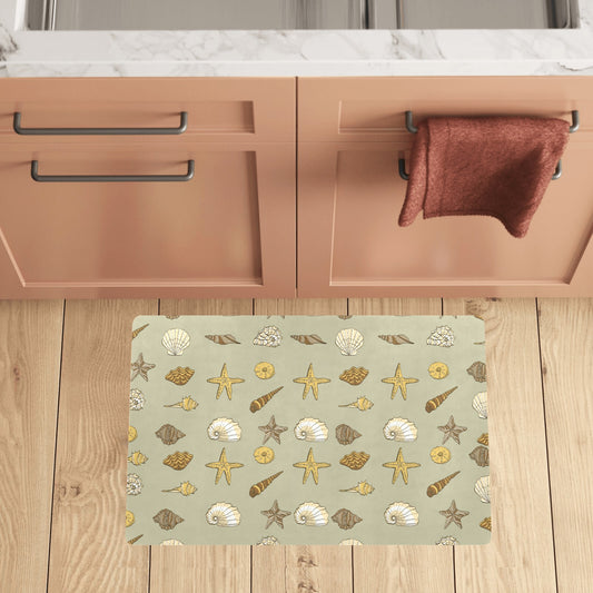 Seashell Beach Print Design LKS303 Kitchen Mat
