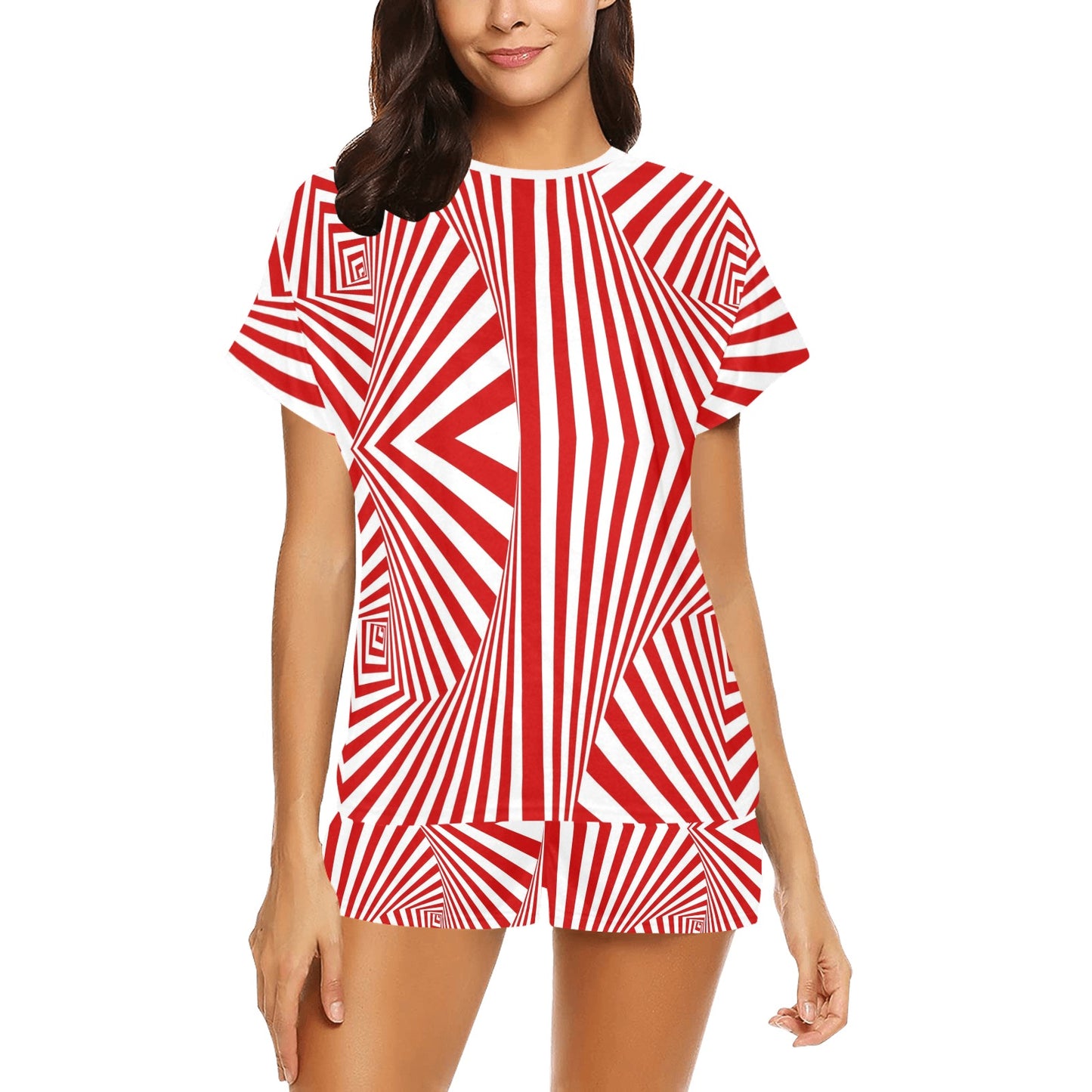 Vortex Print Design LKS304 Women's Short Pajama Set