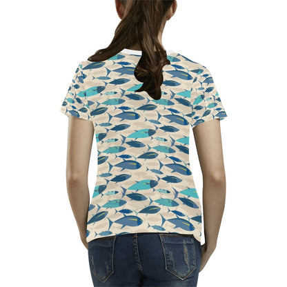 Tuna Fish Print Design LKS302 Women's  T-shirt