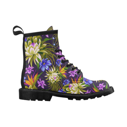 Water Lily Pattern Print Design WL08 Women's Boots