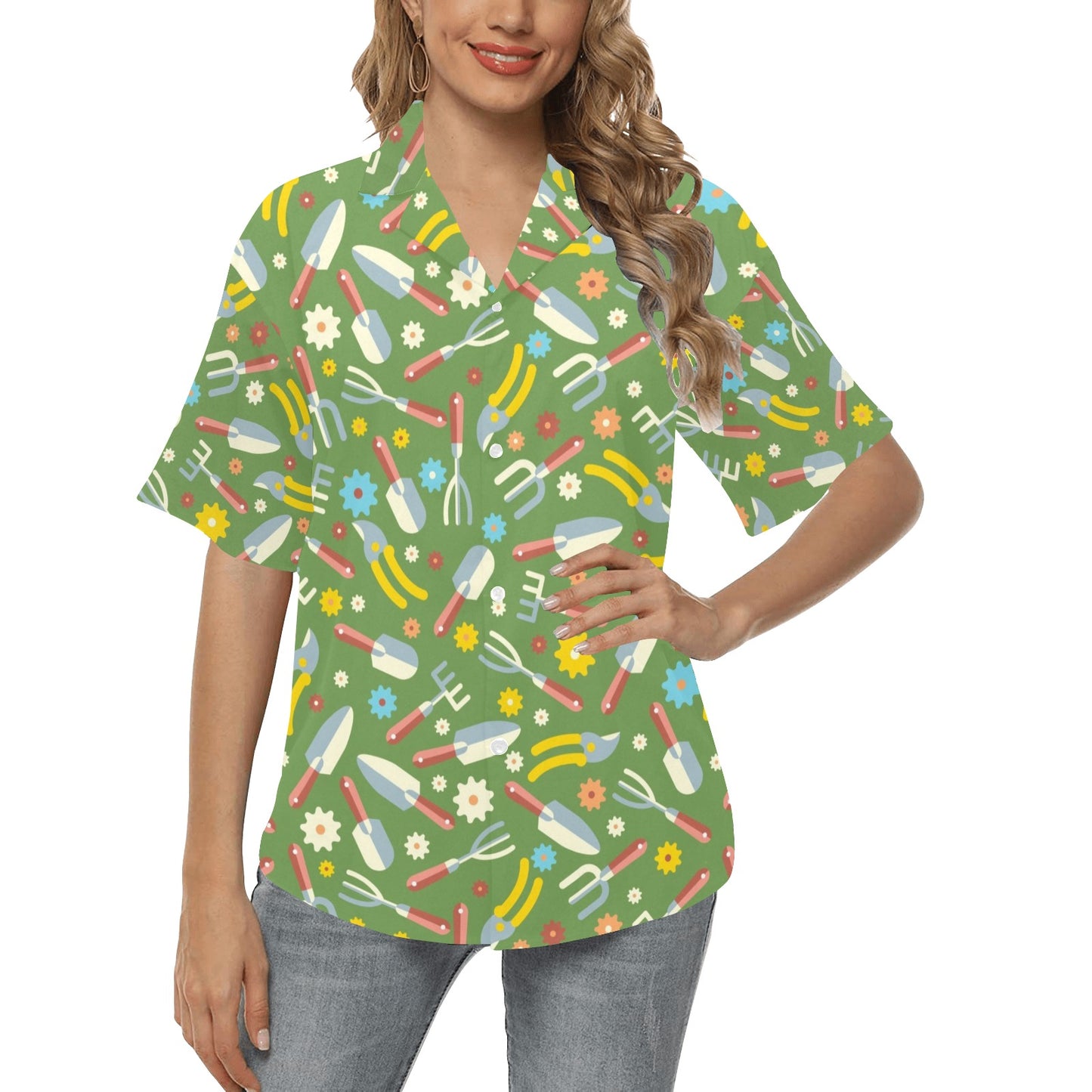 Gardening Pattern Print Design G06 Women's Hawaiian Shirt