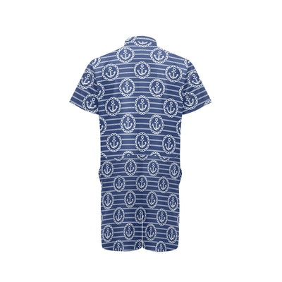 Anchor Stripe Pattern Men's Romper