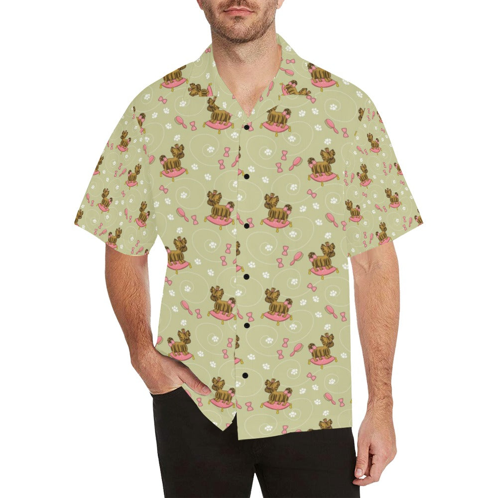 Yorkshire Cute Terriers Print Design LKS301 Men's Hawaiian Shirt