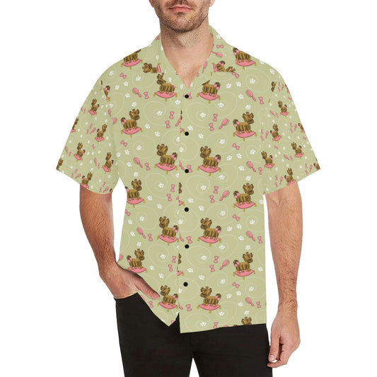 Yorkshire Cute Terriers Print Design LKS301 Men's Hawaiian Shirt