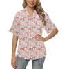 Unicorn Princess with Rose Women's Hawaiian Shirt