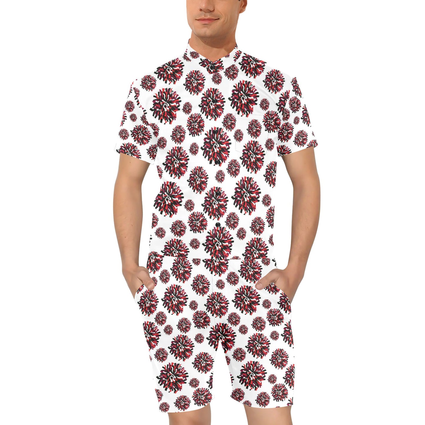 Cheerleader Pattern Print Design 01 Men's Romper