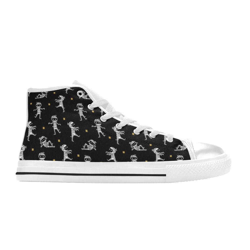 Mummy Cute Print Design LKS301 High Top Women's White Shoes