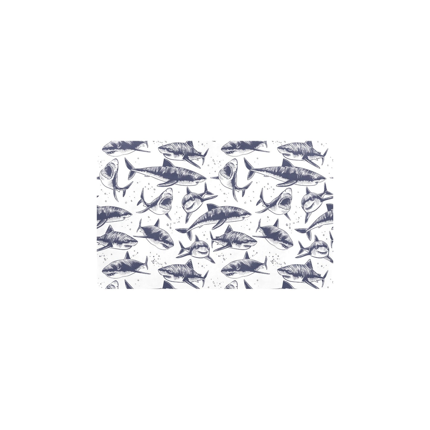 Great White Shark Pattern Print Design 02 Kitchen Mat