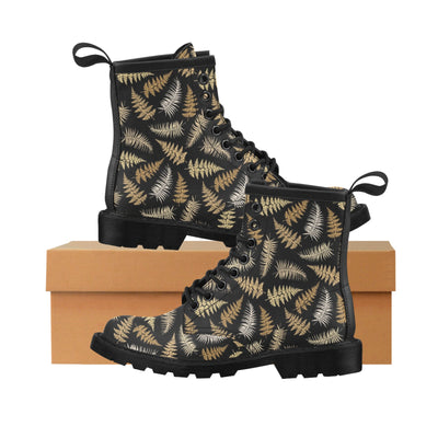 Fern Leave Bright Print Pattern Women's Boots