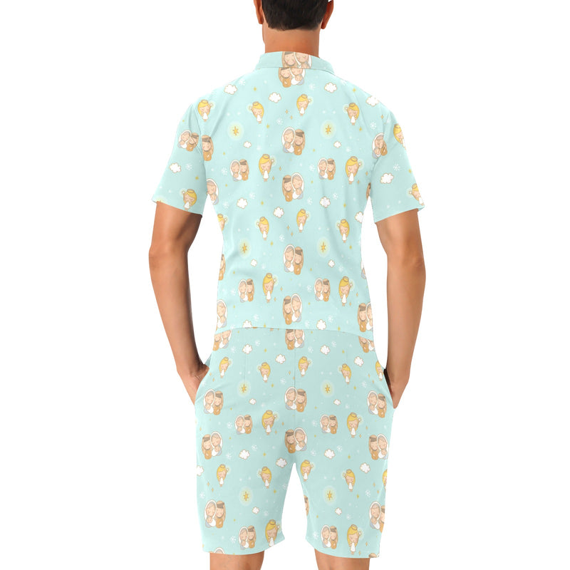 Christian Pattern Print Design 01 Men's Romper