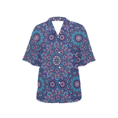 Medallion Pattern Print Design 05 Women's Hawaiian Shirt