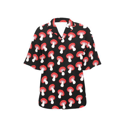 Mushroom Pattern Print Design A02 Women's Hawaiian Shirt