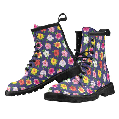 Hibiscus Colorful Print Design LKS301 Women's Boots