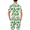 Green Pattern Tropical Palm Leaves Men's Romper