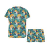 Tiger Tropical Print Design LKS301 Women's Short Pajama Set