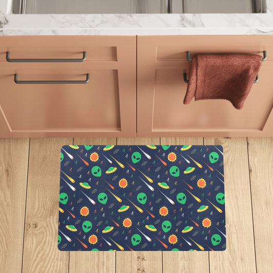 Alien UFO Pattern Print Design 05 Kitchen Mat