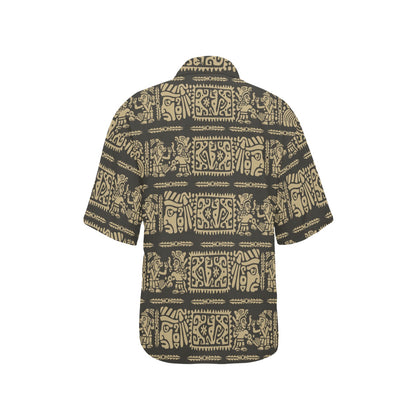 Mayan Pattern Print Design 02 Women's Hawaiian Shirt