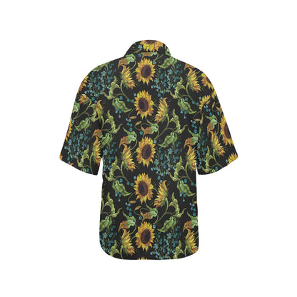 Sunflower Print Design LKS308 Women's Hawaiian Shirt
