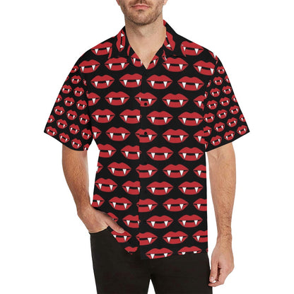 Vampire Lips Print Design LKS302 Men's Hawaiian Shirt