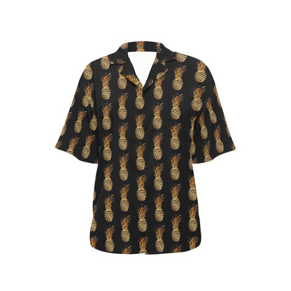 Pineapple Pattern Print Design A02 Women's Hawaiian Shirt
