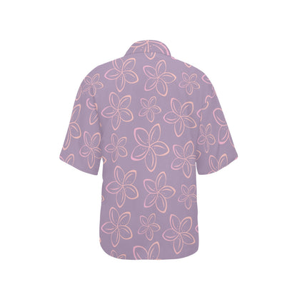 Plumeria Pattern Print Design A01 Women's Hawaiian Shirt