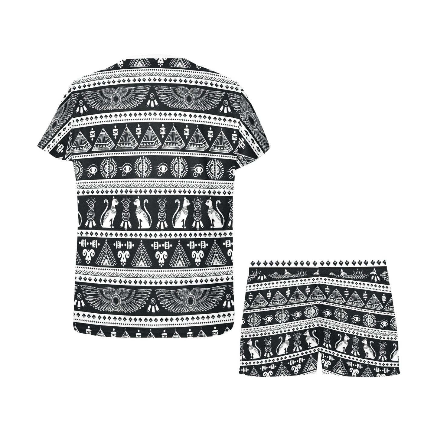 Tribal Pattern Print Design LKS305 Women's Short Pajama Set