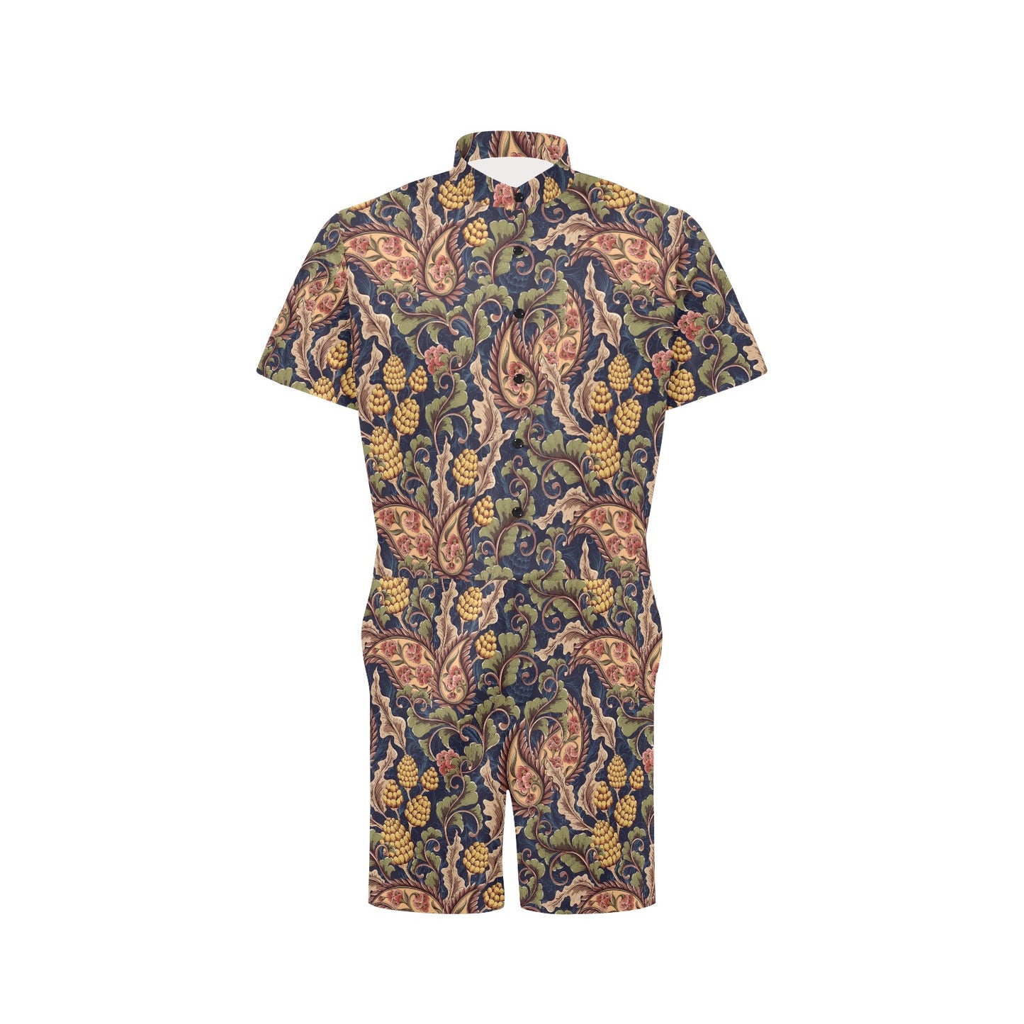 Floral Vintage Classic Print Men's Romper