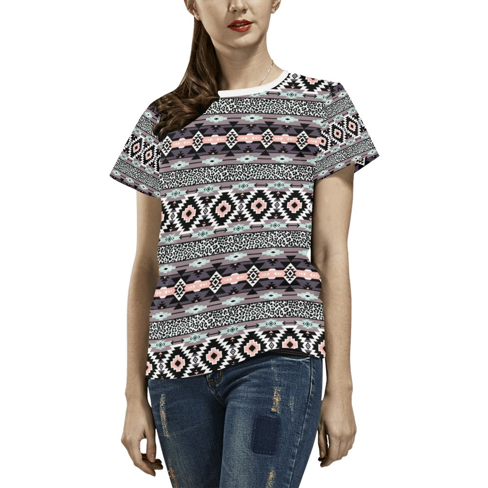 Safari Pattern Print Design LKS302 Women's  T-shirt