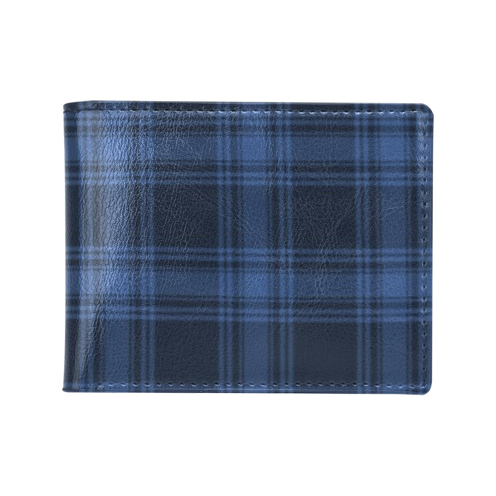 Tartan Blue Print Design LKS304 Men's ID Card Wallet