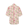 Bird Butterfly Pink Flower Print Pattern Women's Hawaiian Shirt