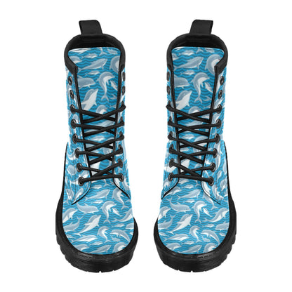 Dolphin Cute Print Pattern Women's Boots