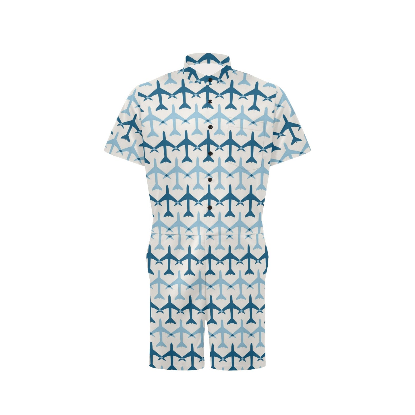 Airplane Pattern Print Design 04 Men's Romper