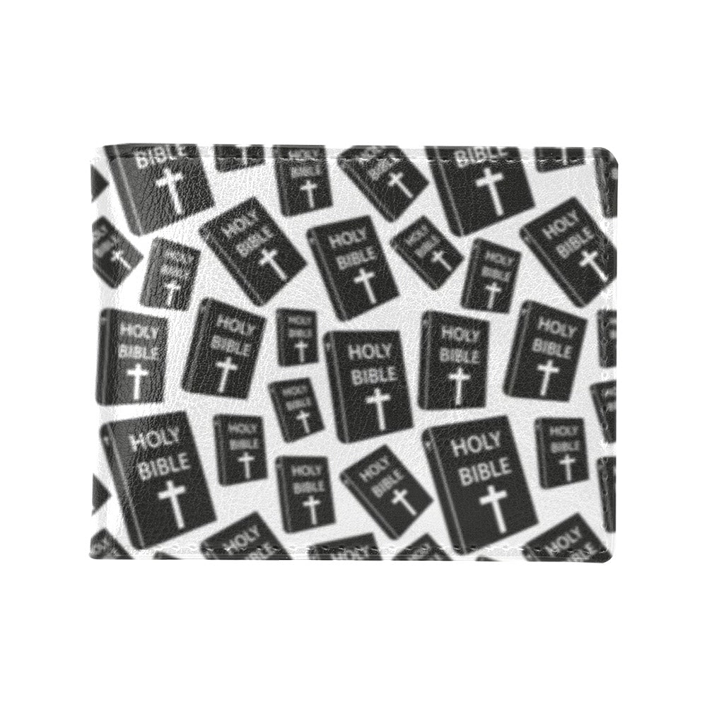 Christian Holy Bible Book Pattern Men's ID Card Wallet