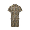 Elegant Gold leaf Print Men's Romper