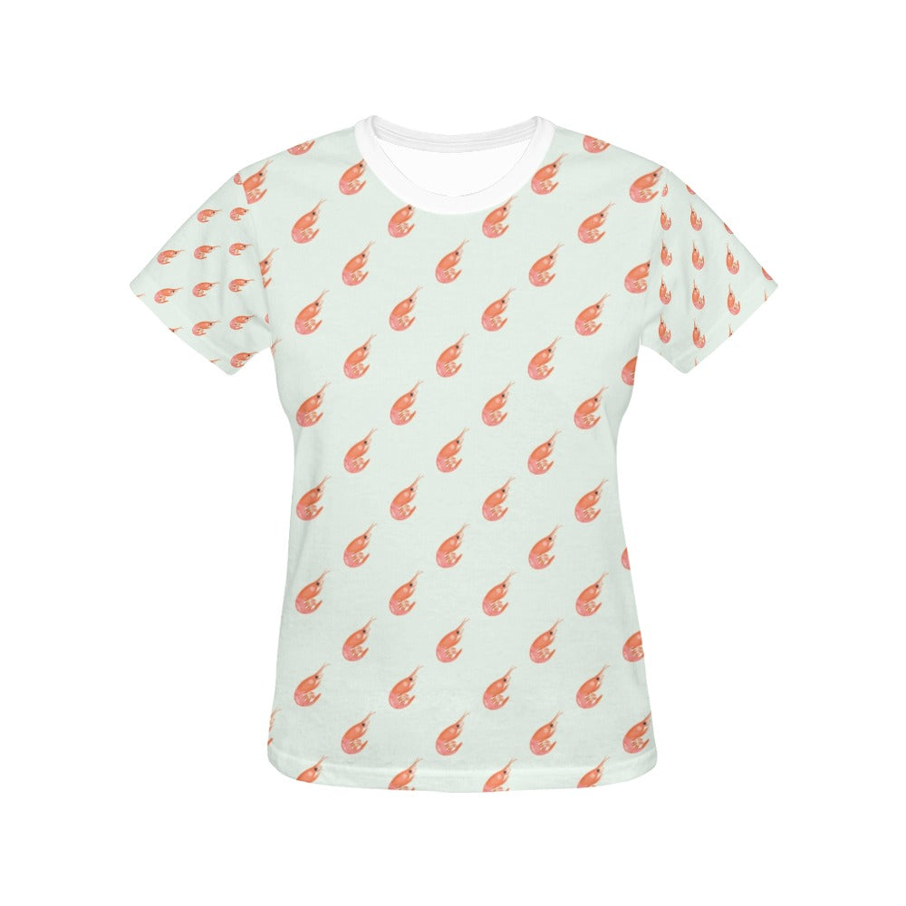 Shrimp Print Design LKS304 Women's  T-shirt