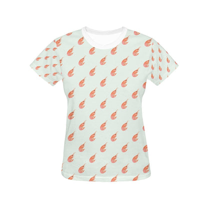 Shrimp Print Design LKS304 Women's  T-shirt