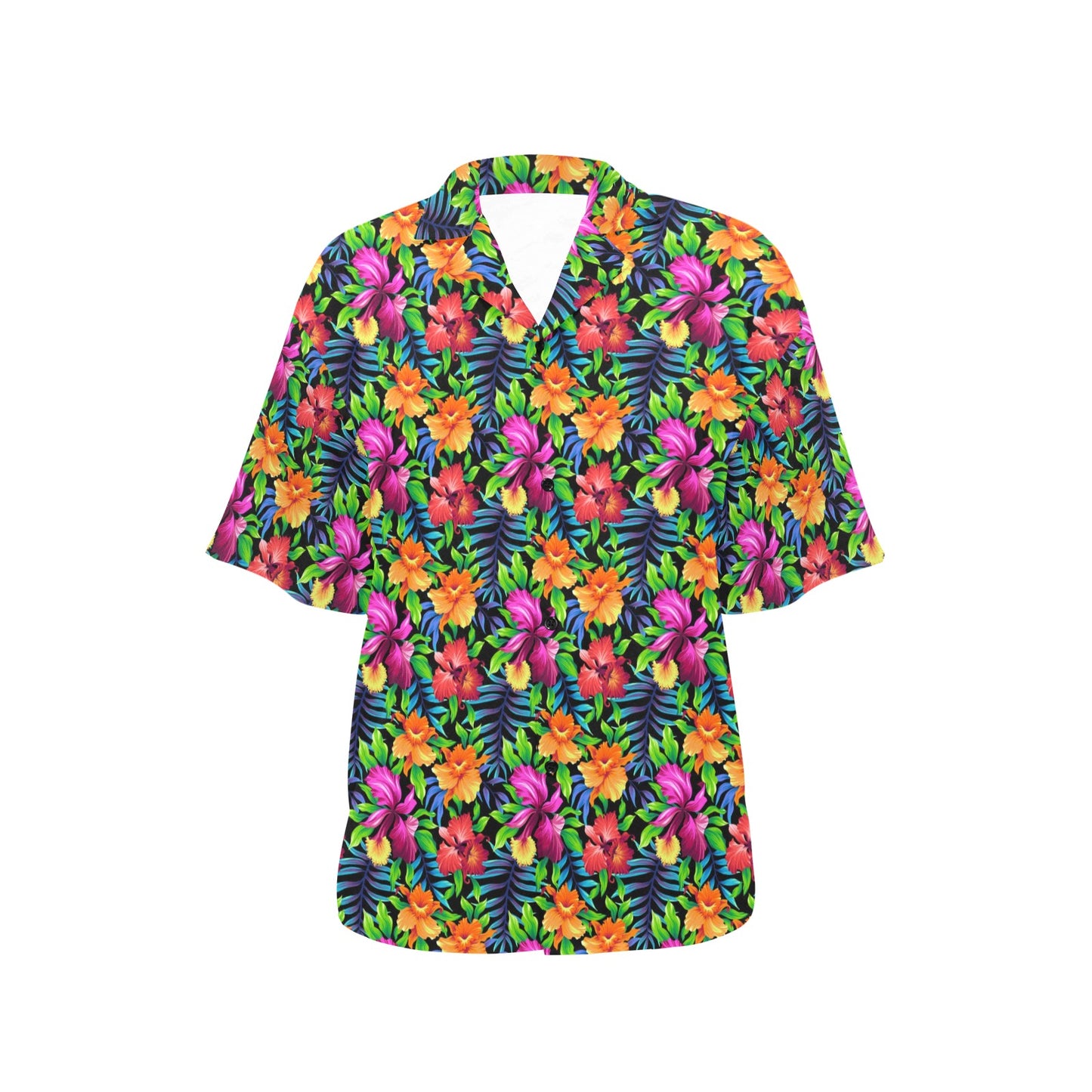 Tropical Folower Colorful Print Women's Hawaiian Shirt