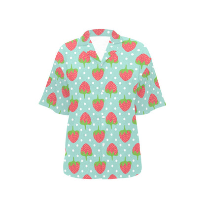 Strawberry Pattern Print Design SB06 Women's Hawaiian Shirt