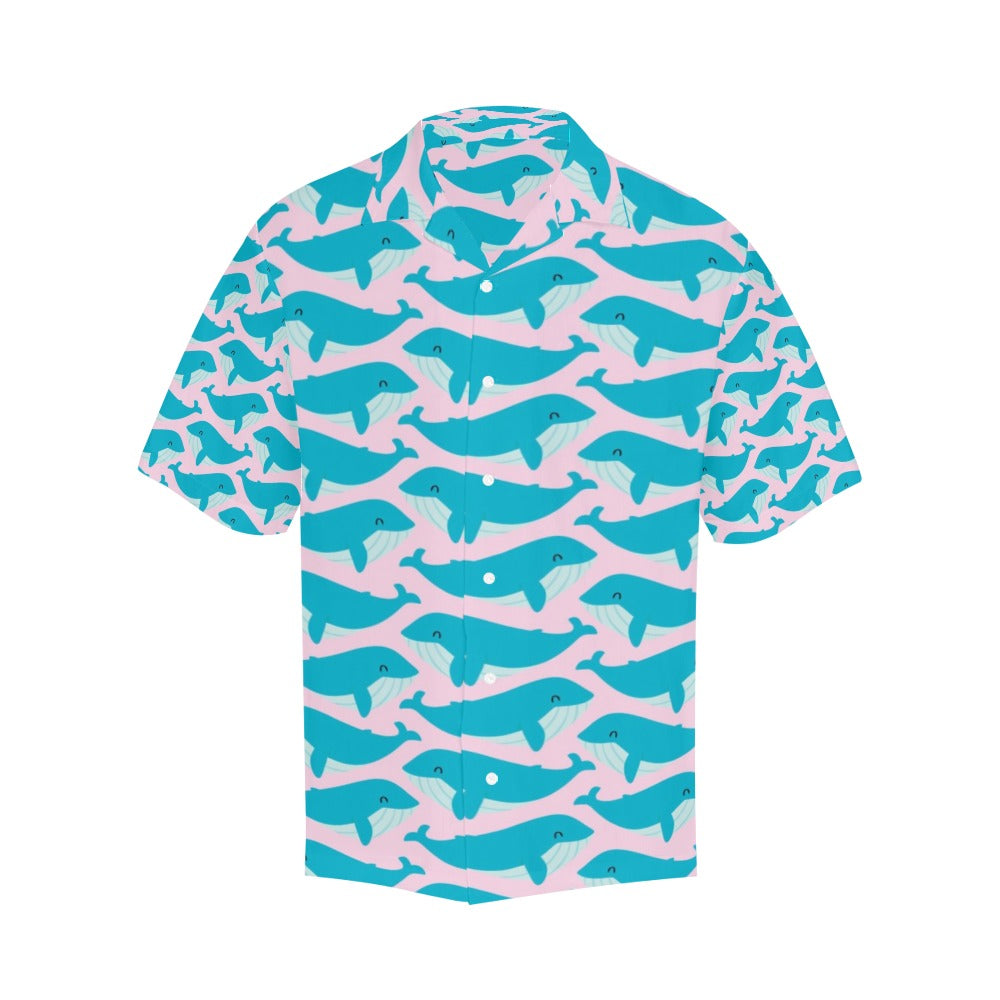 Whale Print Design LKS302 Men's Hawaiian Shirt