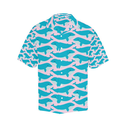 Whale Print Design LKS302 Men's Hawaiian Shirt