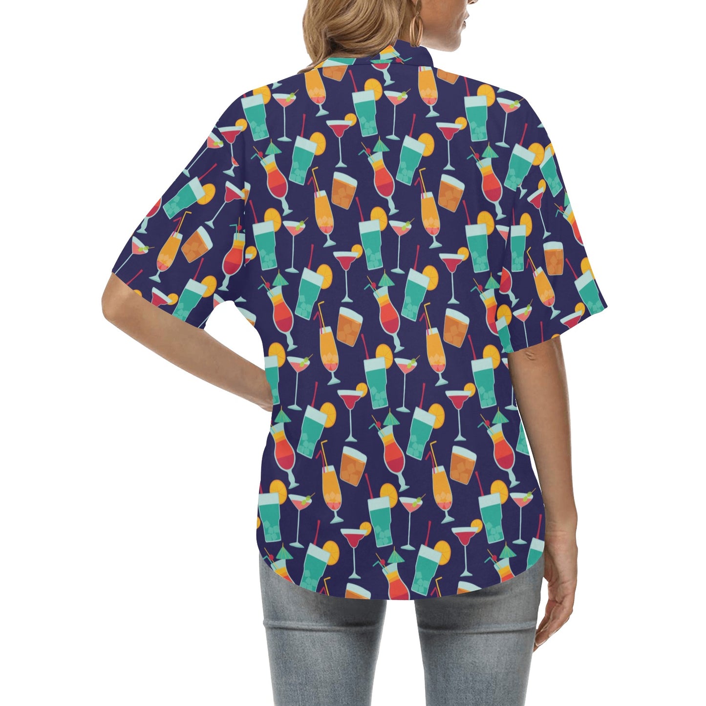 Cocktail Pattern Print Design 06 Women's Hawaiian Shirt