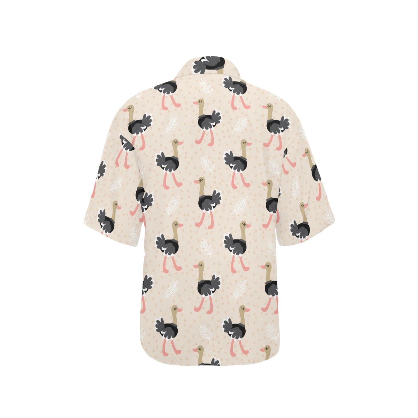 Ostrich Pattern Print Design 02 Women's Hawaiian Shirt