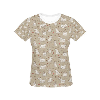 Scottish Terriers Print Design LKS3017 Women's  T-shirt