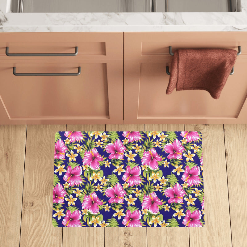 Pink Hibiscus Pattern Print Design HB027 Kitchen Mat