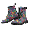 Feather Multicolor Design Print Women's Boots